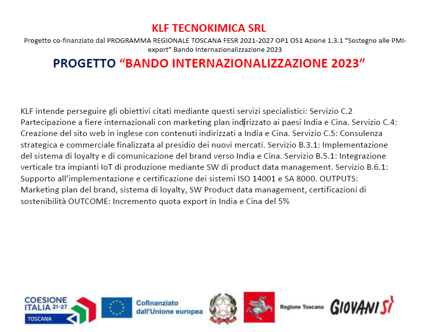 BANDO INTERNAZIONALIZZAZIONE 2023